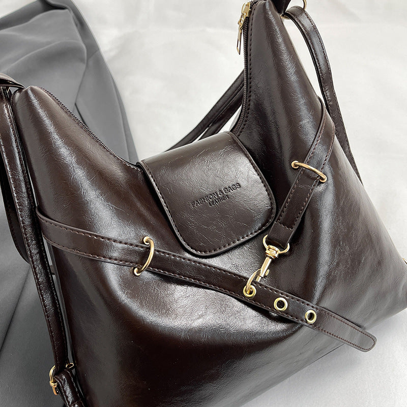 Wholesale Retro commuter tote bag for women large capacity niche design shoulder messenger bag lightweight backpack